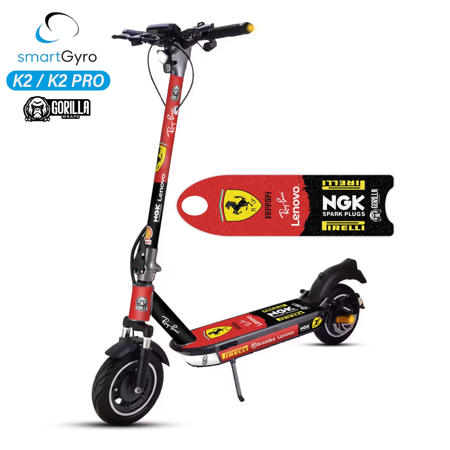 G-K2-010-lija Vinilo Ferrari para SmartGyro K2 - Imagen 1