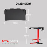 Escritorio FANTECH BETA GD512/LUZ LED/ GESTIÓN DE CABLEADO - Imagen 4