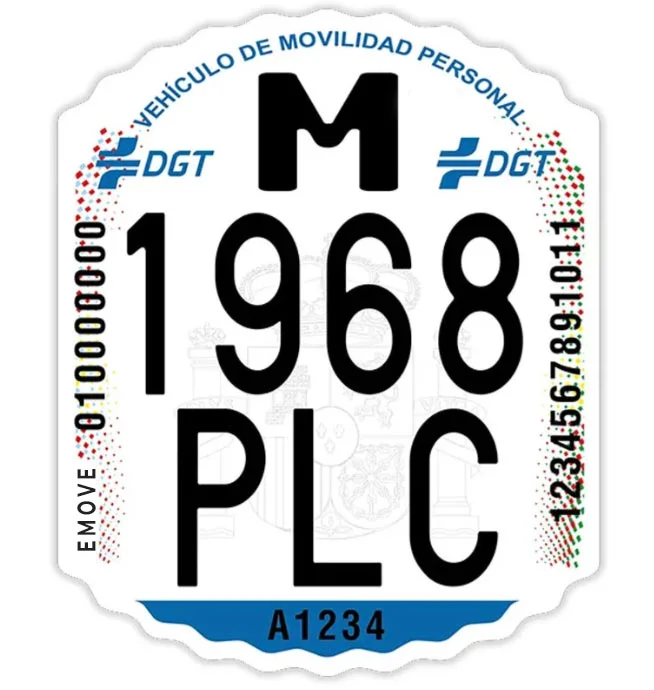 matricula-dgt Matrícula para patinete eléctrico DGT homologado - Imagen 1